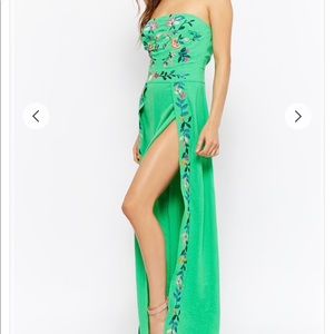 Embroidered jumpsuit dress pants Mexican floral